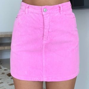 BRANDY MELVILLE JOHN GALT Pink Corduroy Mini Skirt Size Small